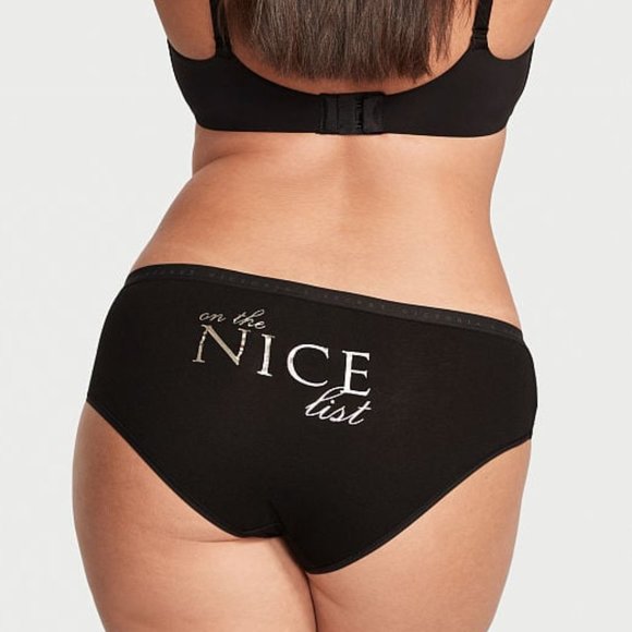 On the Nice List VS Stretch Cotton Hiphugger Holiday Panty Christmas - Picture 5 of 12